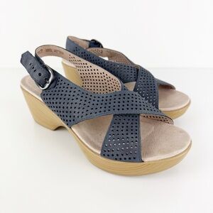 Dansko Blue Perforated Sandals